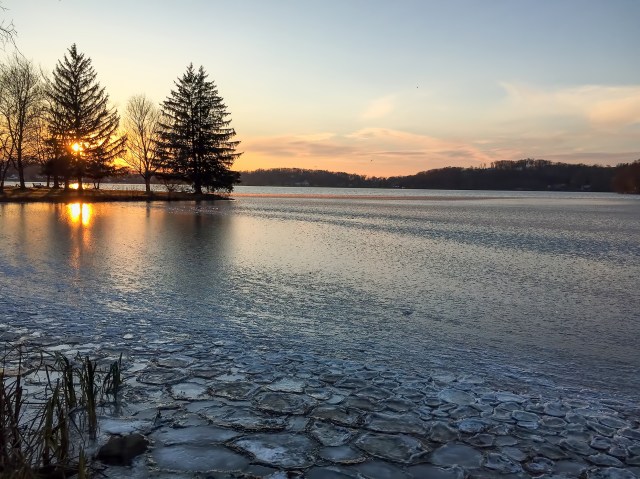 Ice at Lake Musconetcong, NJ, Nov. 19, 2014 (iPhone photo by Jonathan Klizas)