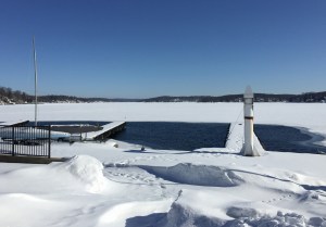 Lake Hopatcong looking north from Bertrands Is., Feb. 28, 2015 (iPhone photo by Jonathan Klizas)
